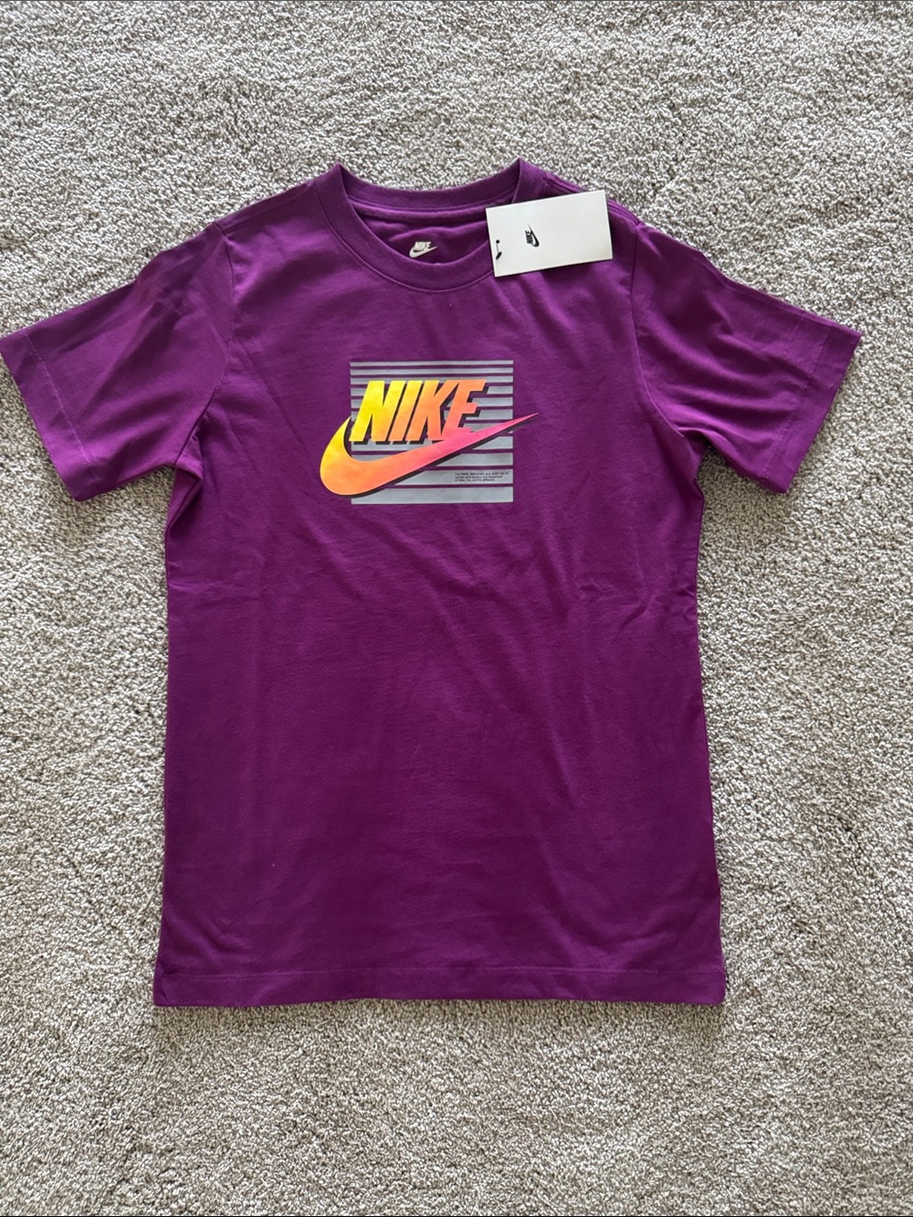 Nike Purple Short-Sleeve Tee with Gradient Logo